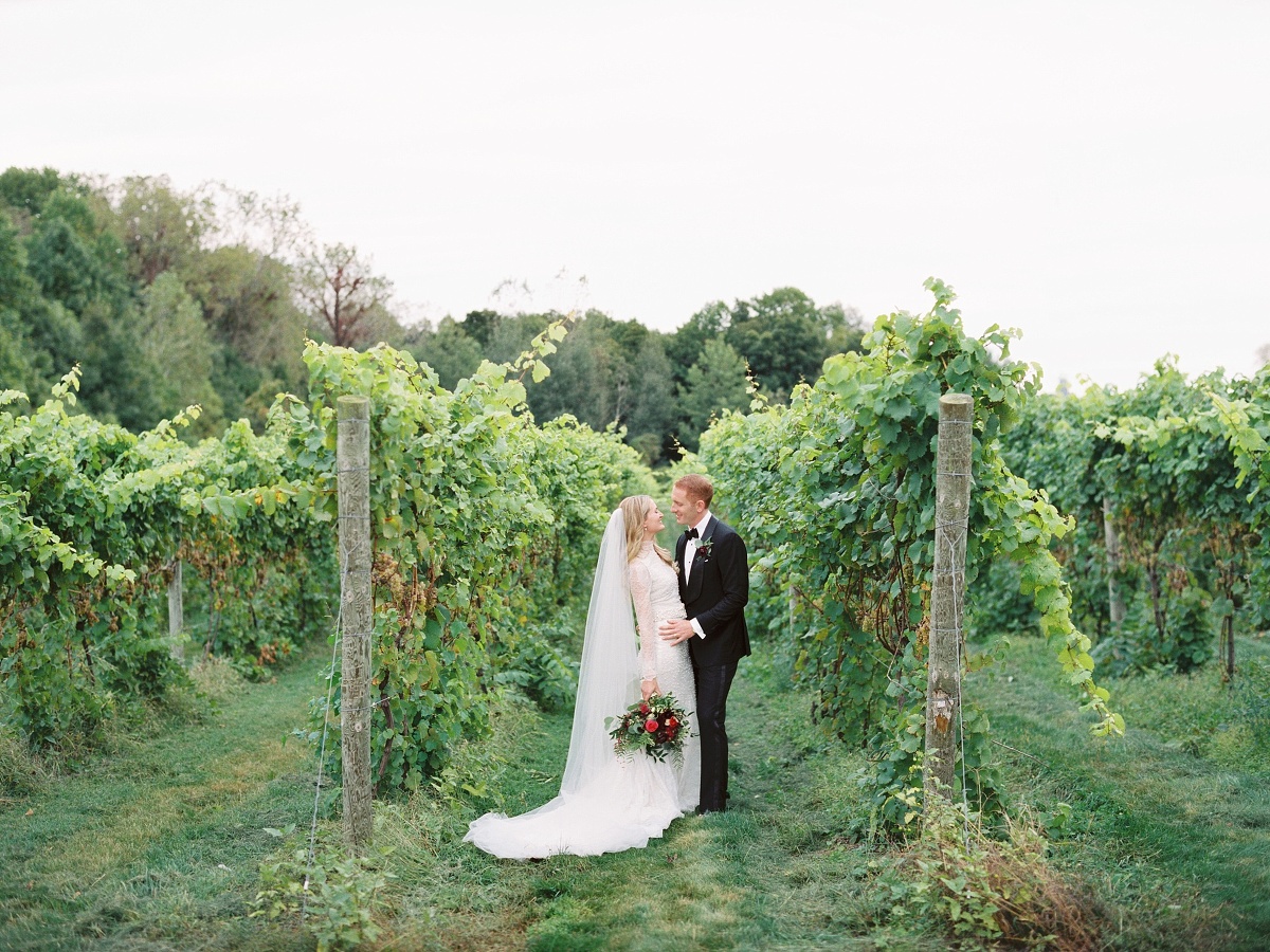 Mr. & Mrs. Ross Lake Michigan Vineyard Wedding Kati Mallory Photo